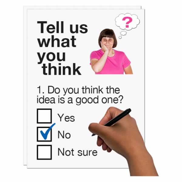 Tell us what you think survey form