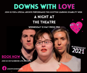 Downs with Love flyer. Image of the cast.