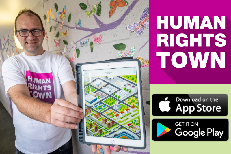 Man holds tablet