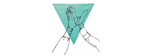 A sketch of two hands in a high five