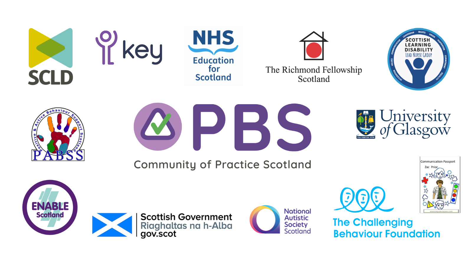 Logos of organisations in PBS Community of Practice. 